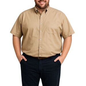 Blue Generation Mens Size 2XL Shirt Short Sleeve Button-Down Khaki